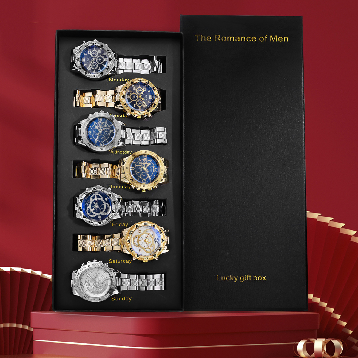 Men's 7-Piece Gift Set, Fashionable Watches