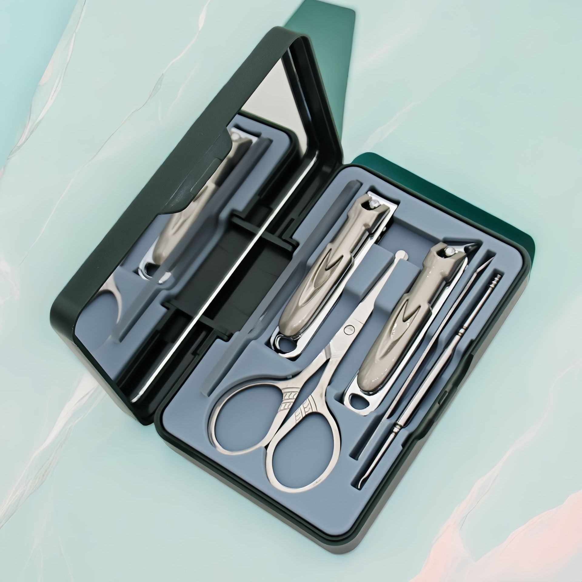 Nagelpflege-Set, 18-teilig, Matcha-Grün