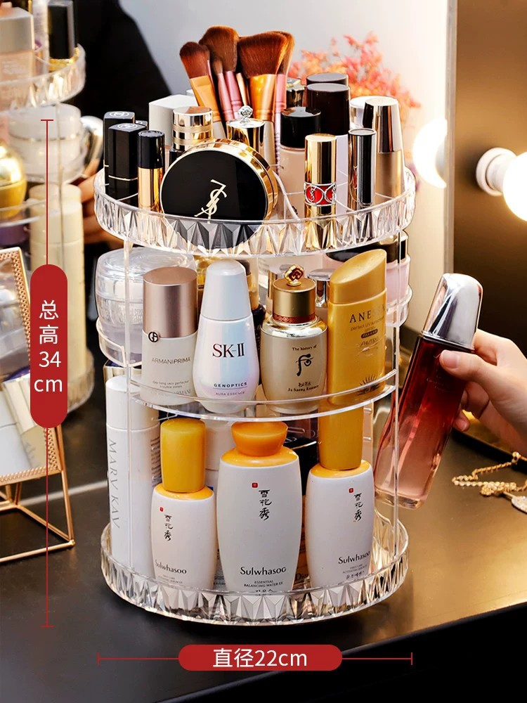 Drehbarer Acryl-Kosmetik-Organizer Schreibtisch Lagerregal