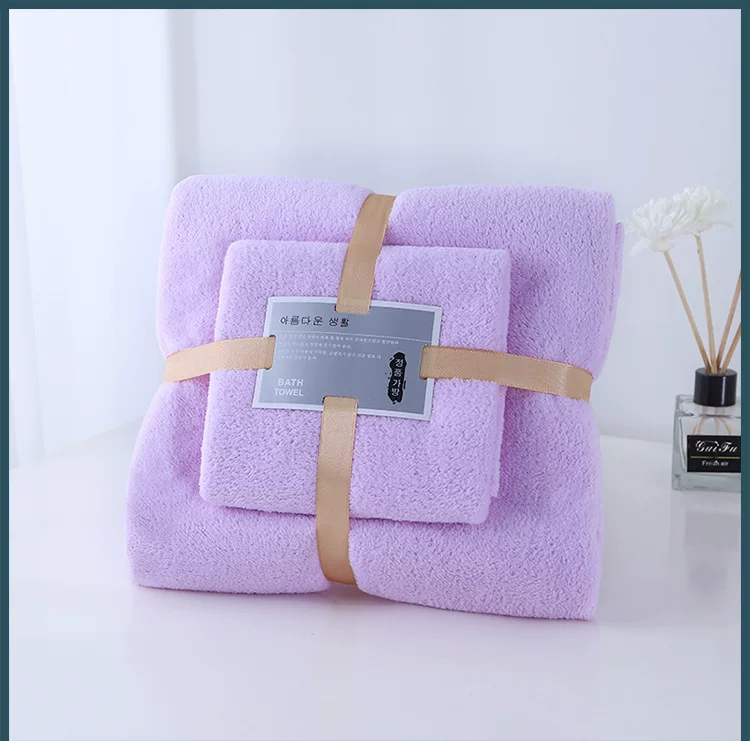 Havlu takımı, anne-çocuk seti, mercan fleece, emici