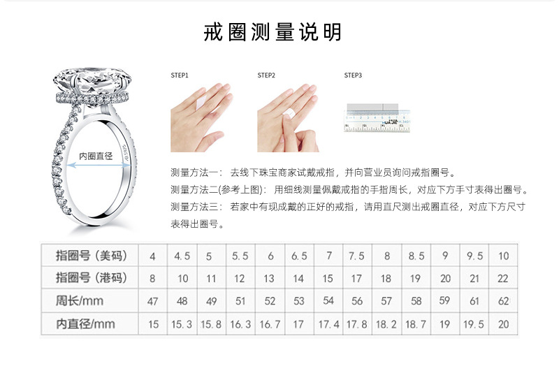 Moissanit Ring für Damen mit Sternendesign, Silber