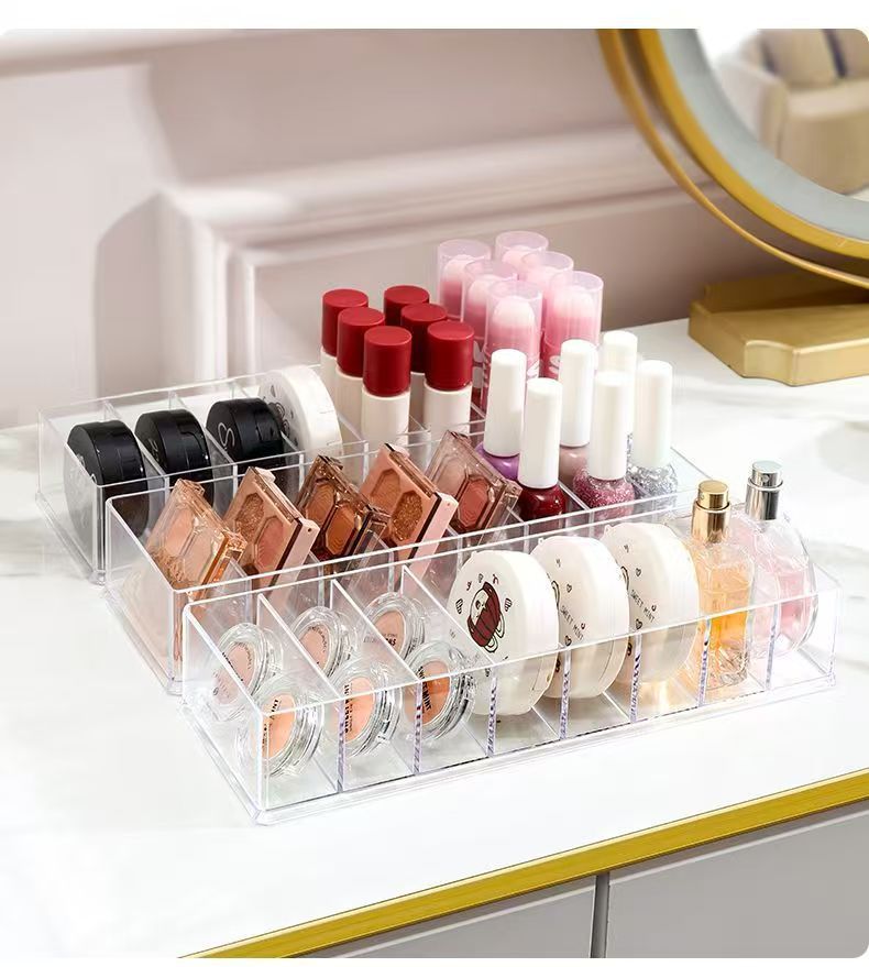Transparente Aufbewahrungsbox, acht Fächer, Kosmetik-Organizer