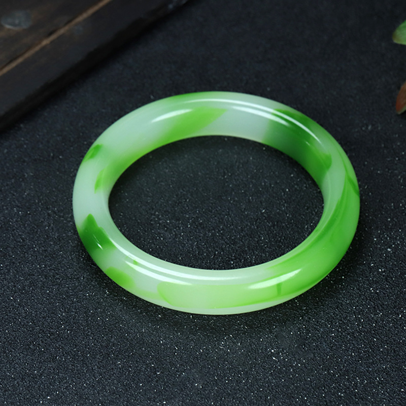 Imitation Jade Armband 13mm grün Hetian-Stil