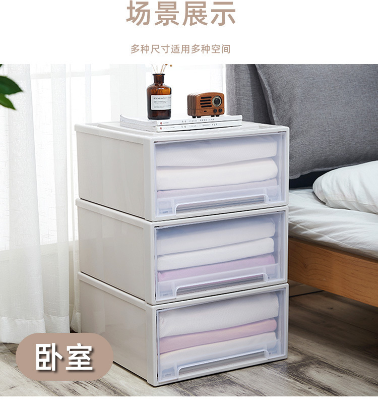 Transparent drawer storage box, for shoes and clothing