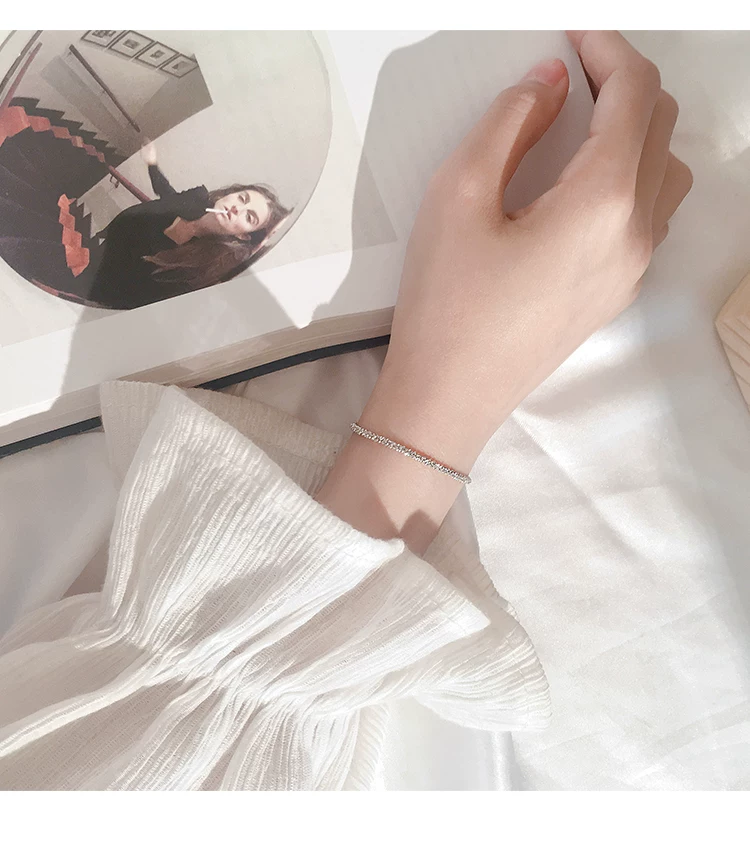 925 Silver Bracelet Women, Adjustable, Minimalist