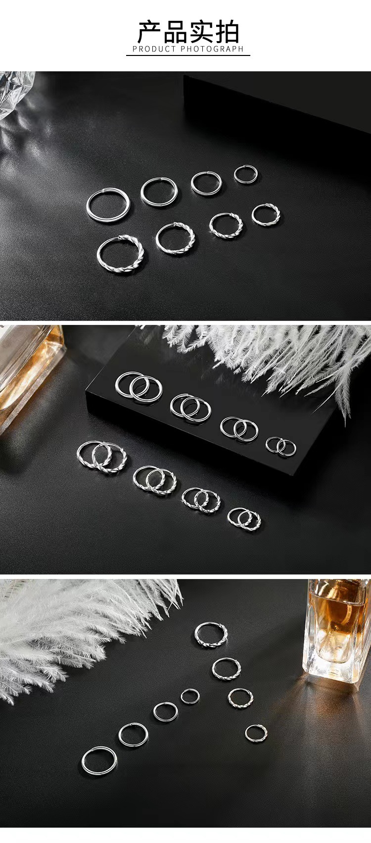 999er Silber runder Ohrring
