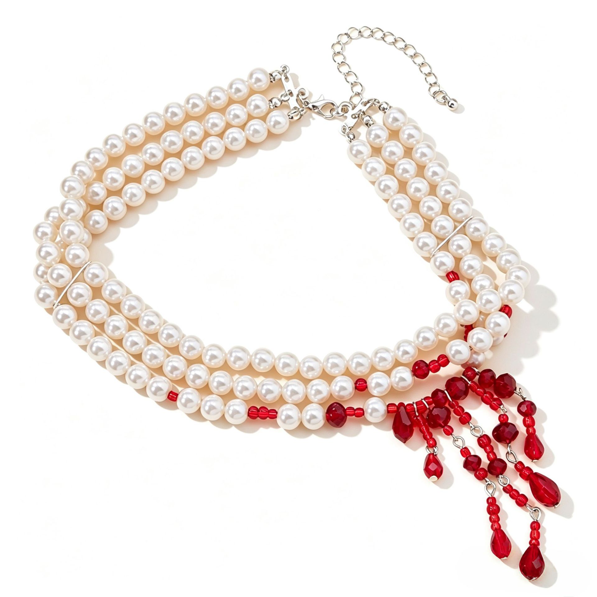 Perlenkette mit Tropfenblut-Design, Choker
