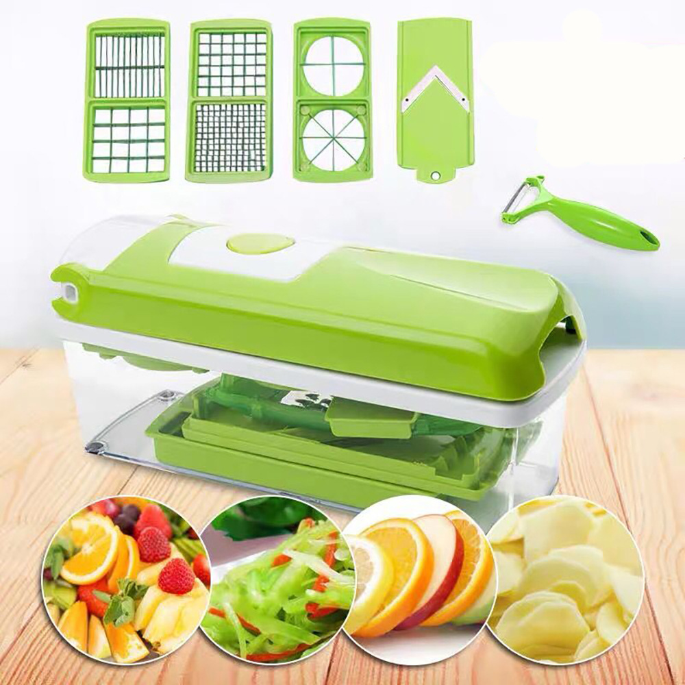 Vegetable chopper set 12-piece with grater and slicer