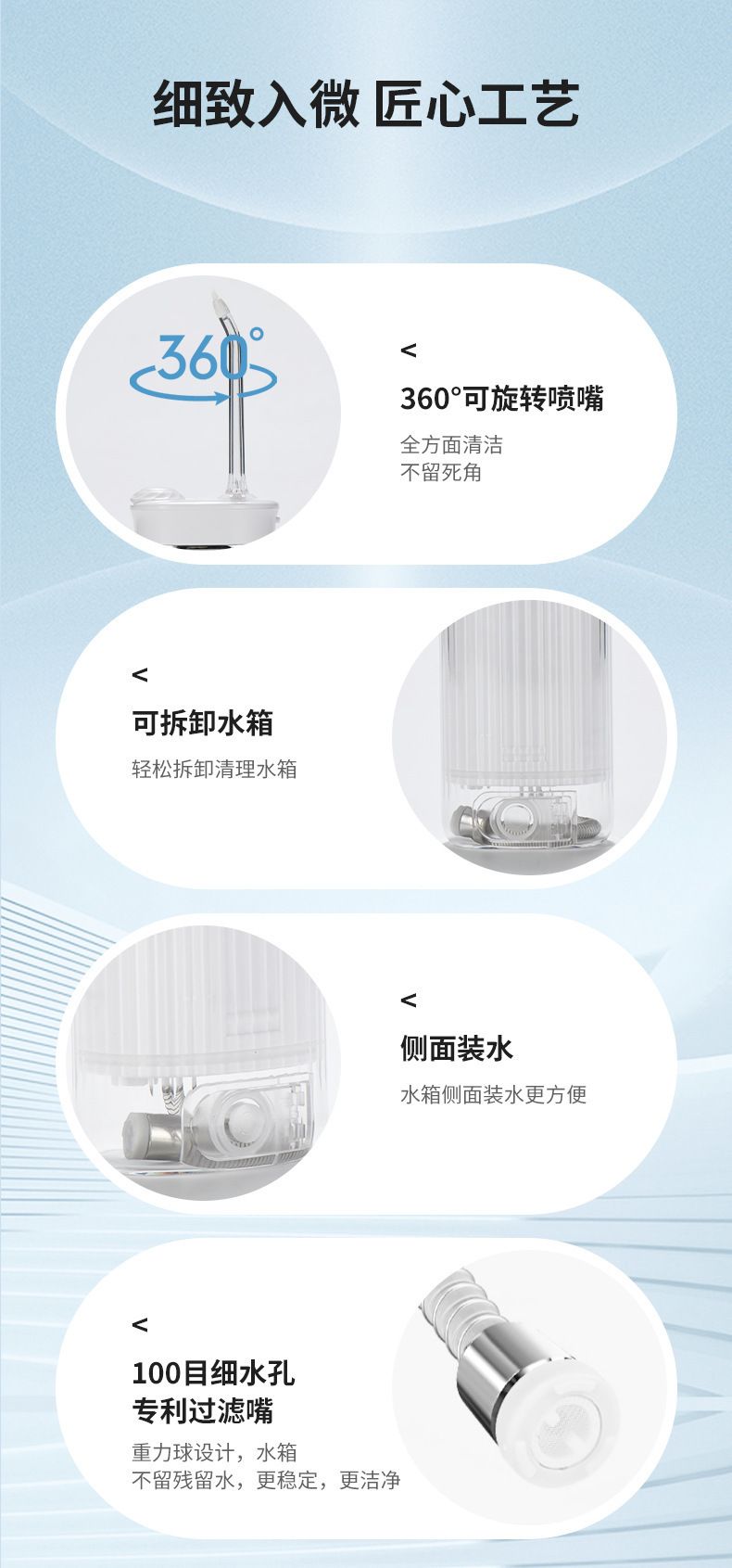 Handheld Oral Irrigator Water Flosser UVC Sterilization