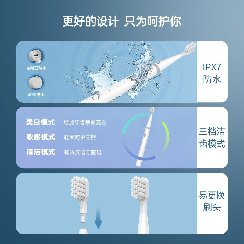 电动牙刷厂家直销跨境Mini爆款小家电防水懒人电动牙刷工厂礼品