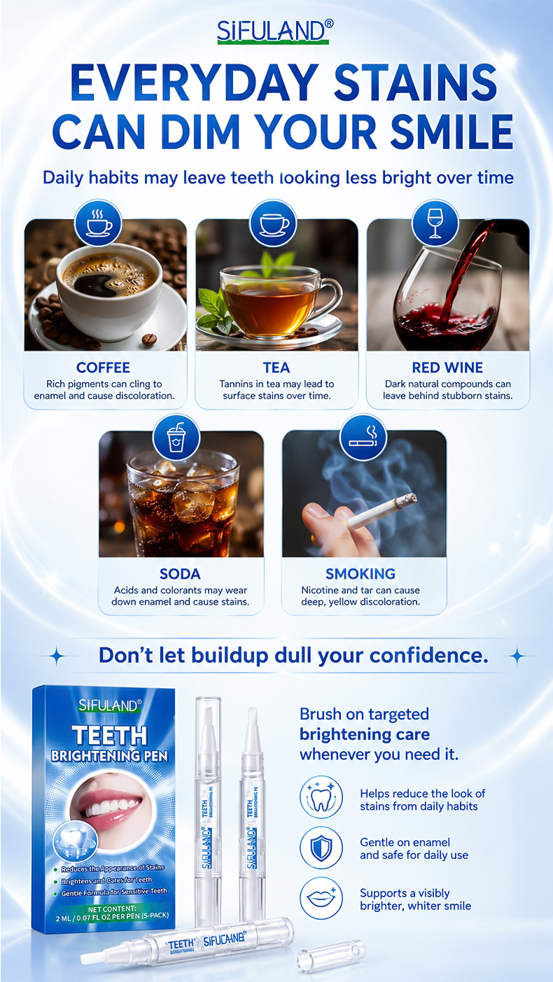 Teeth whitening pen with stain remover
