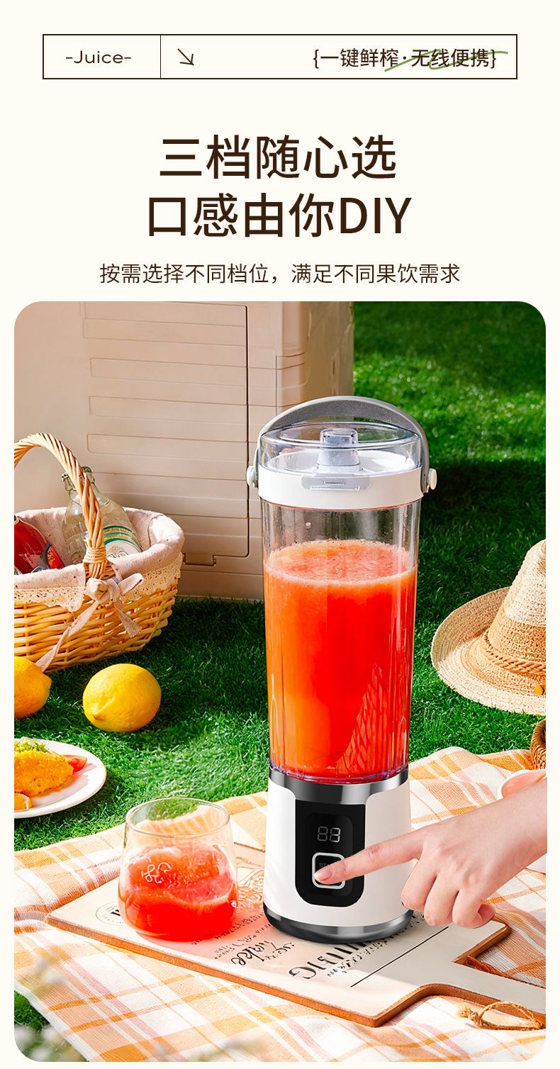 USB rechargeable juicer with ice crusher, portable