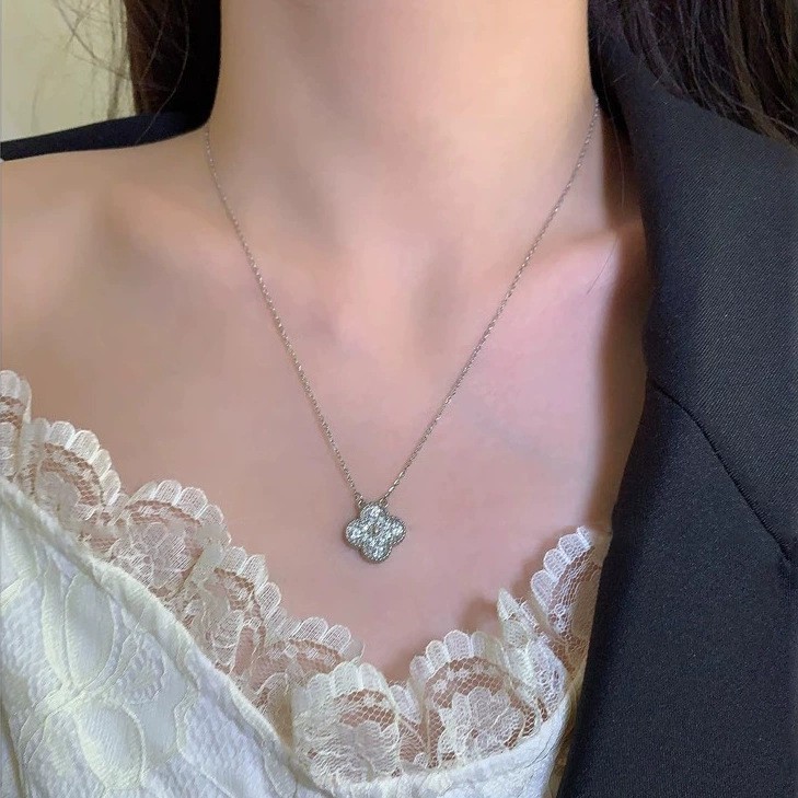 S999 Sterlingsilber Halskette Damen Zirkonia Schlüsselbein-Kette