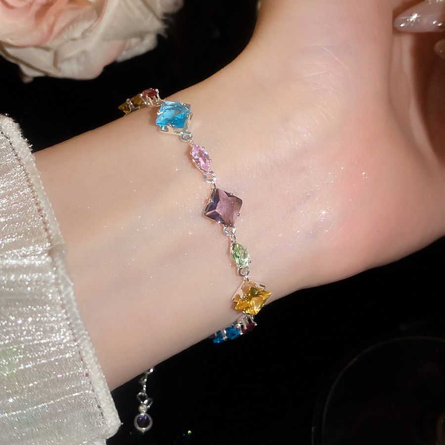 Strass-Glücksklee-Blüten-Armband, Vintage