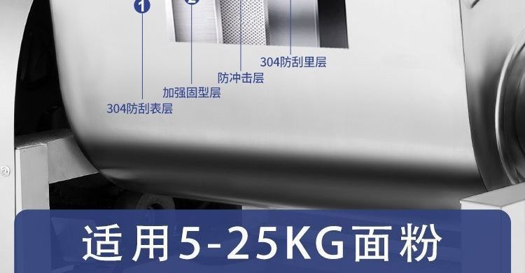 Kommerzielle Teigmaschine, vollautomatisch, 10-25 kg, Edelstahl