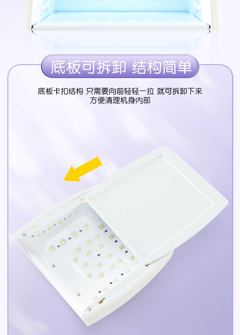 Rechargeable manicure UV/LED lamp, 72W wireless curing