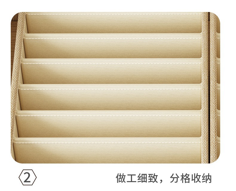 Cotton and linen storage box with drawers, compartments for underwear and clothing