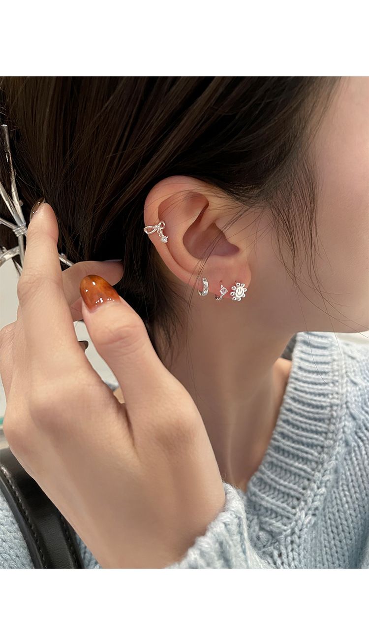 999er-Silber-Zirkonstein-Ohrstecker mit Schmetterlingsdesign