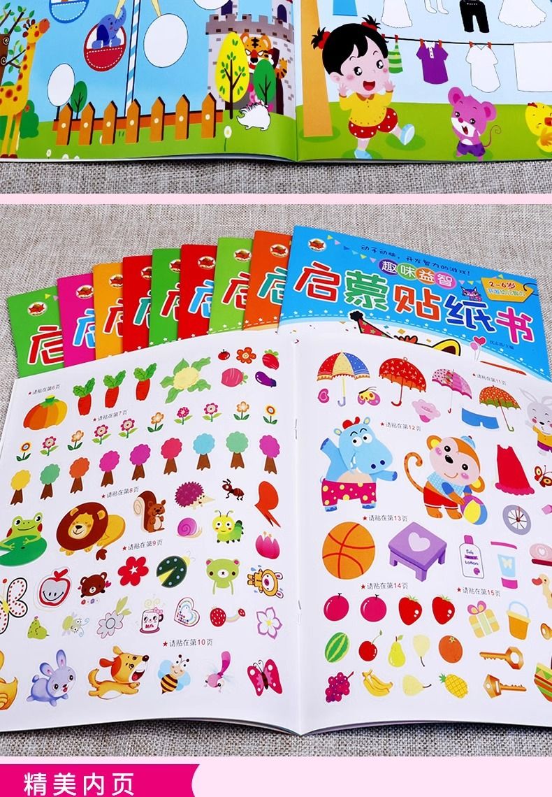 Eğitici Sticker Kitabı, 0-6 Yaş, Tekrar Yapışkanlı