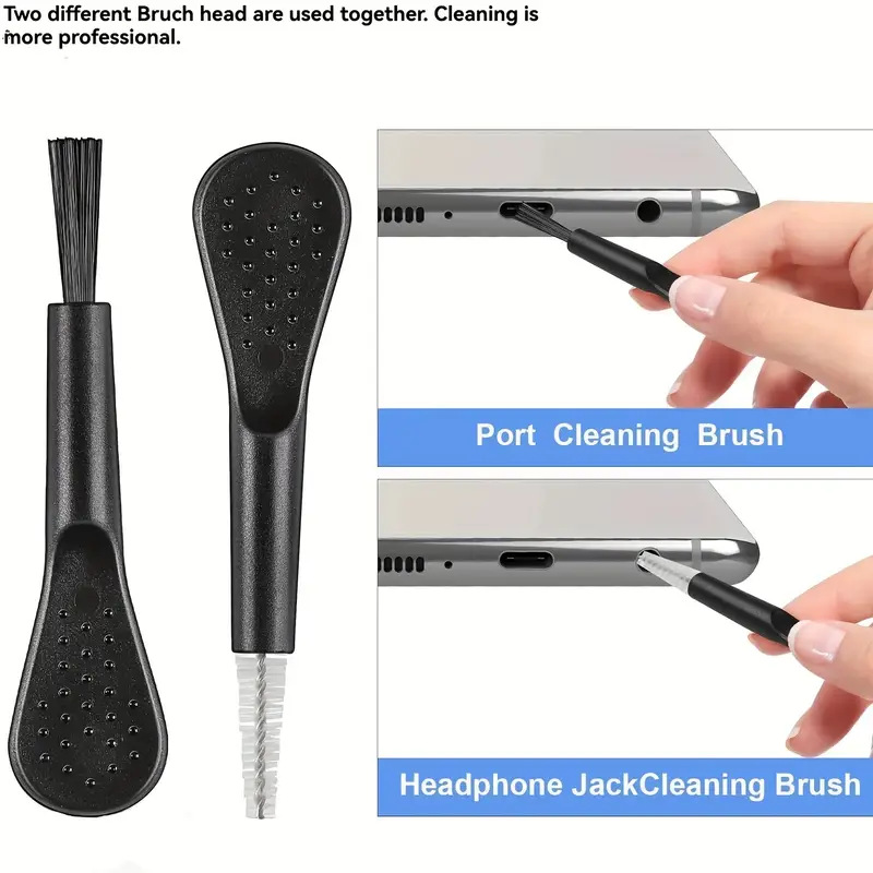 Type-C metal dust plug with brush cleaning set