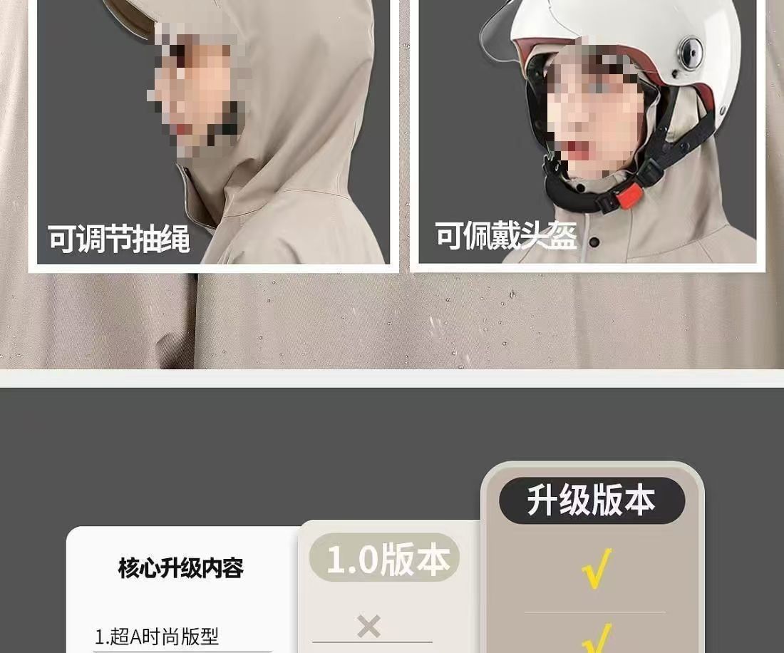 Long raincoat with sleeves for men and women, motorcycle and bicycle