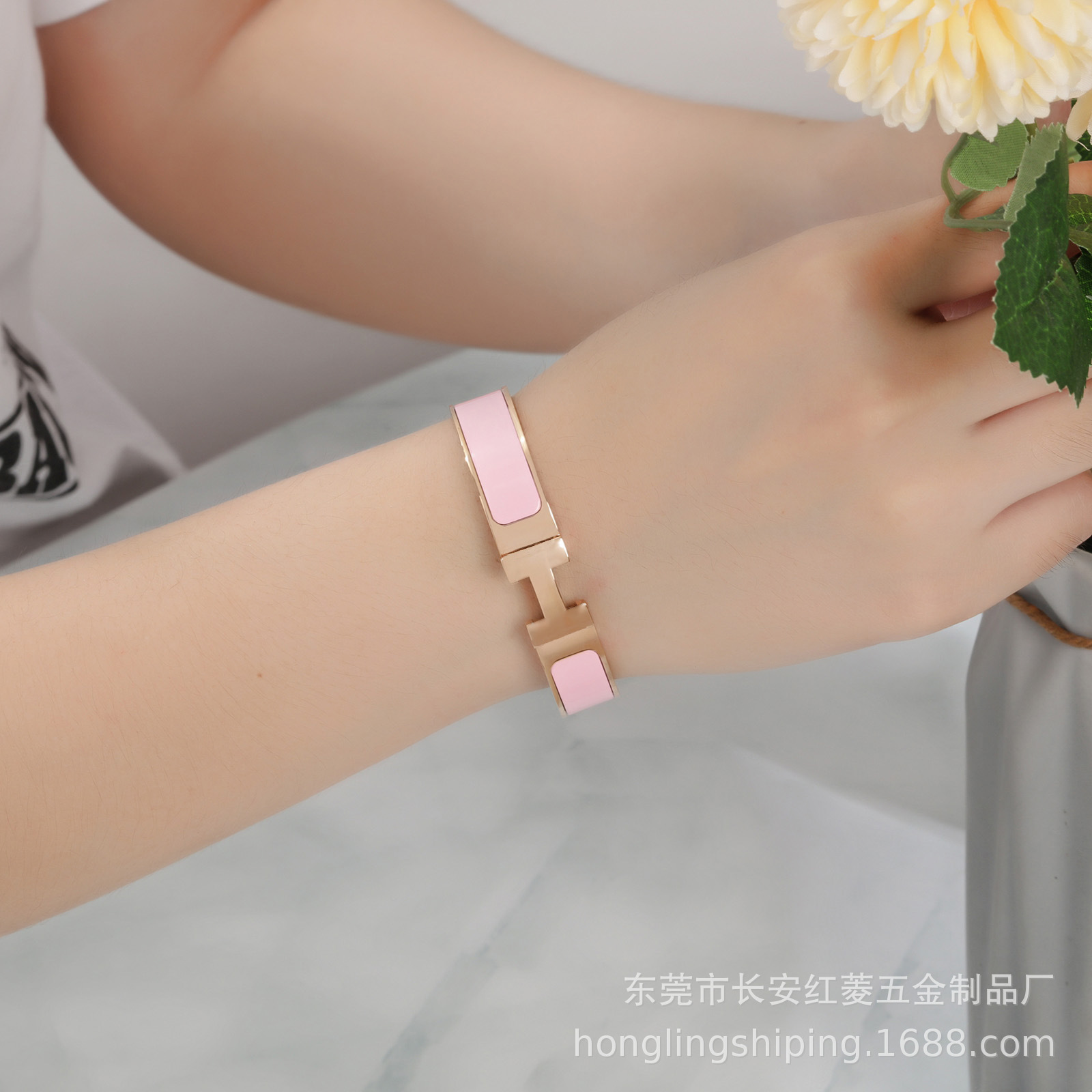 Titan-Stahl-H-Armband, schmales Design, 34 Farben