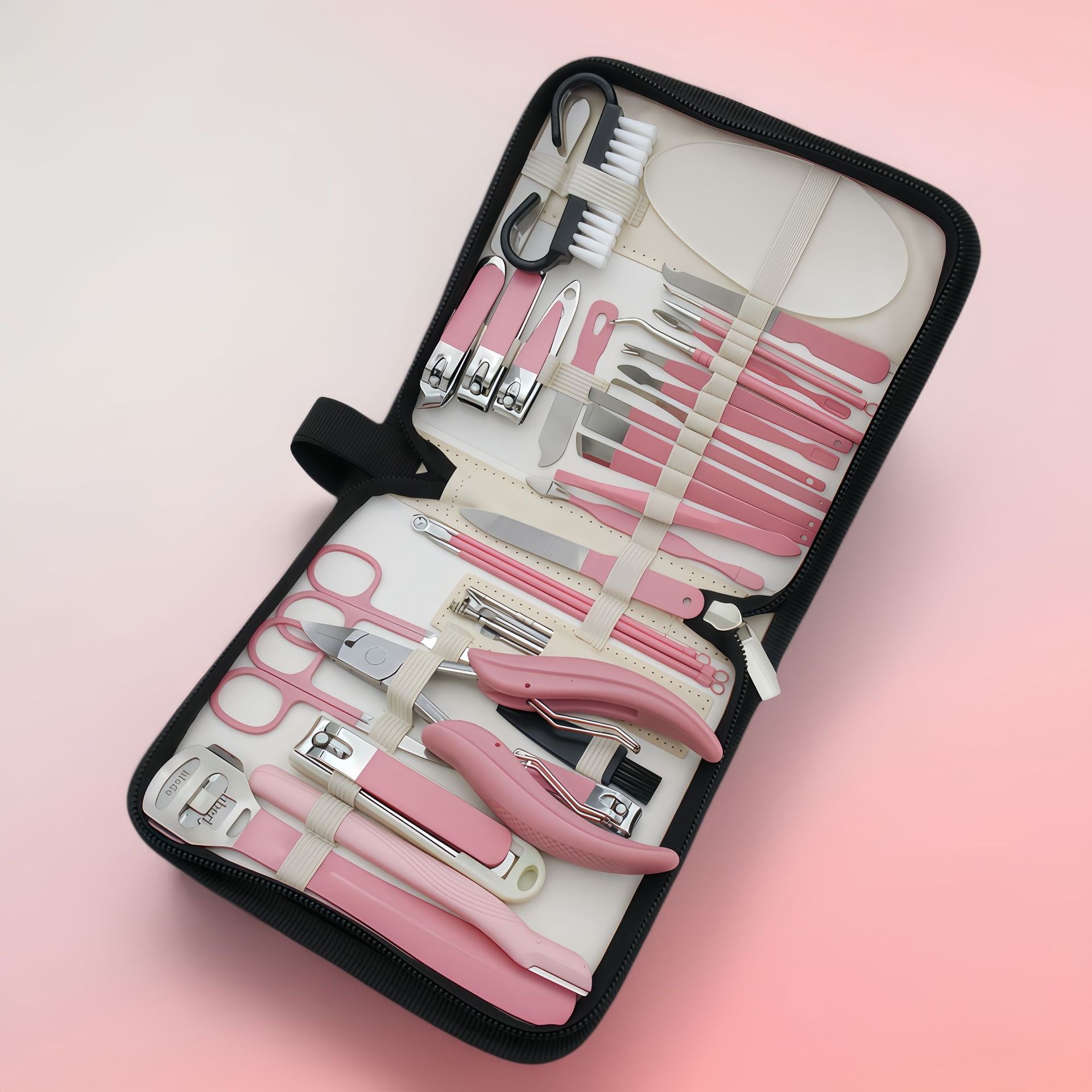 Nail care set, 42-piece with clippers and tweezers