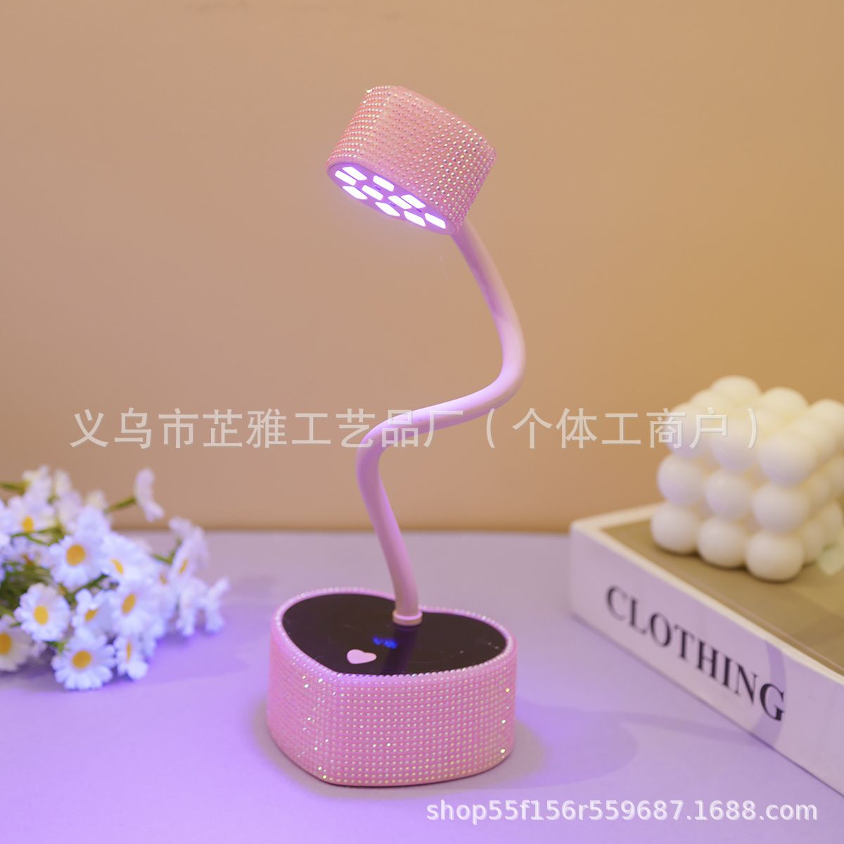 Tırnak lambası UV/LED, 30W, pembe kalp şekli, şarjlı