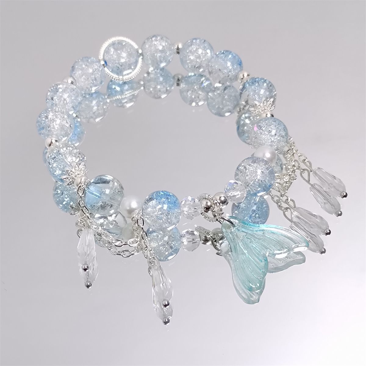 Crystal beaded bracelet, sweet forest design