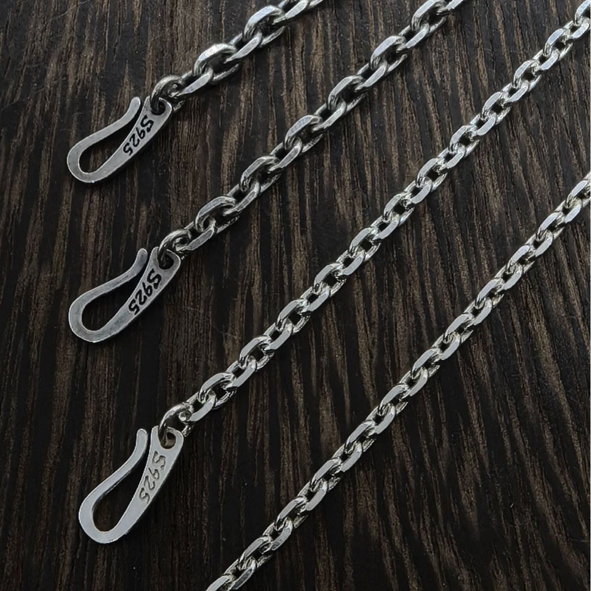 925er Silber Unisex-Halskette, Thai Silber, Vintage-Stil