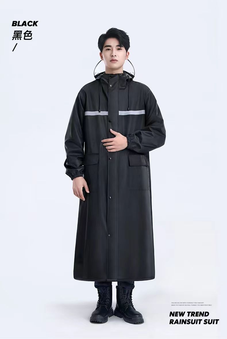Long waterproof raincoat thickened fabric
