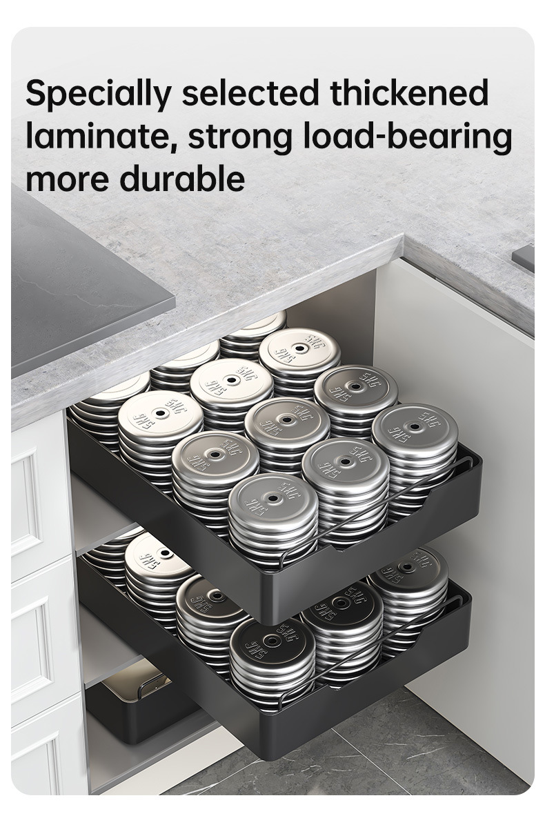 Kitchen Pull-Out Storage Rack Spice Organizer Black