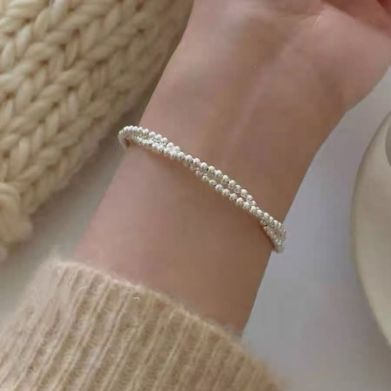 S925 Silber-Perlenarmband, minimalistisches Design