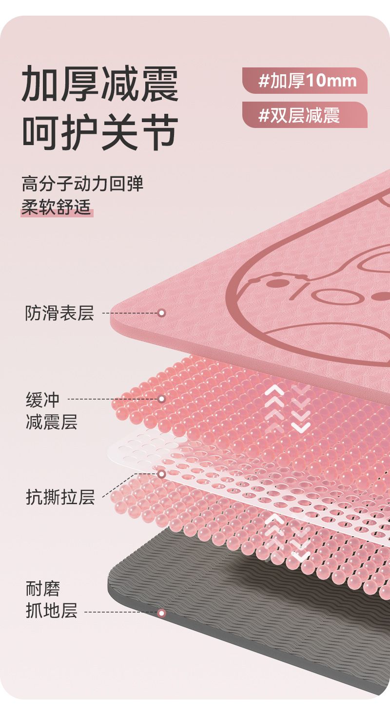 Children's yoga mat, extra wide and thick, silent shock absorption