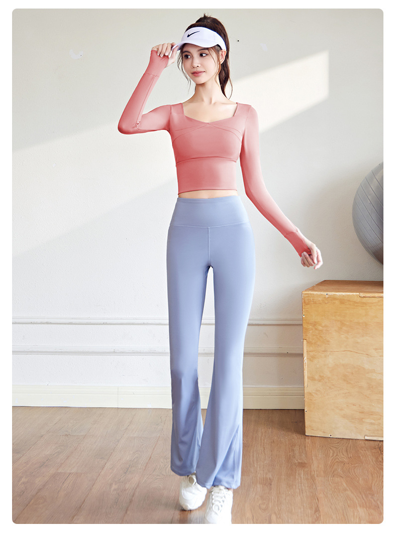 Yoga pants, high waist, fitted, breathable