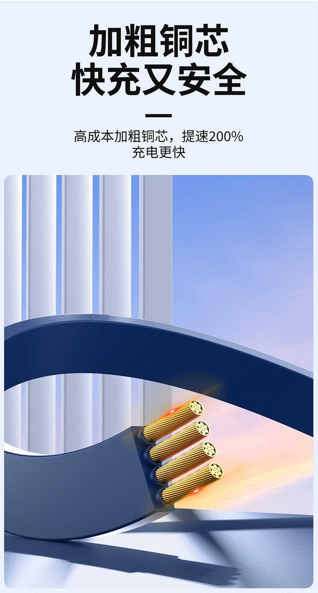 Geri çekilebilir 3-in-1 100W hızlı şarj kablosu