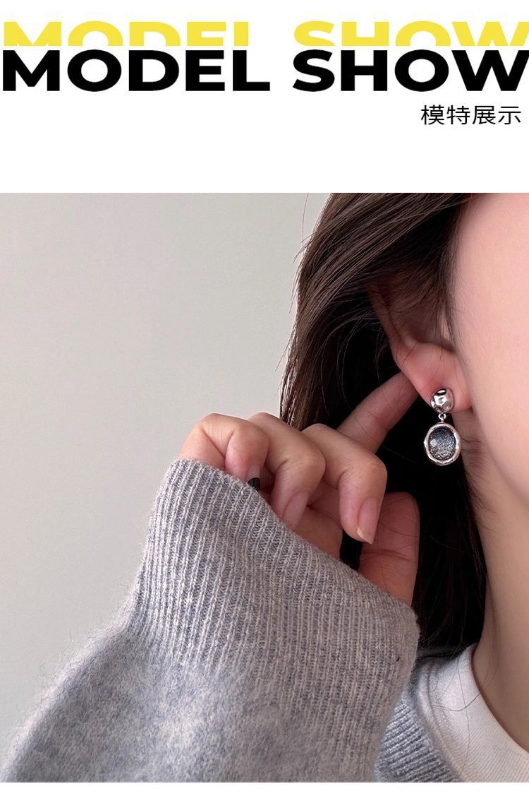 S999 sterling silver blue starry sky earrings