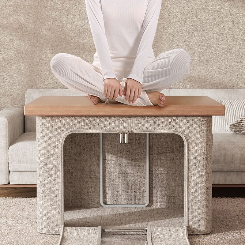 Rotating Wooden Makeup Vanity with Cosmetics Storage