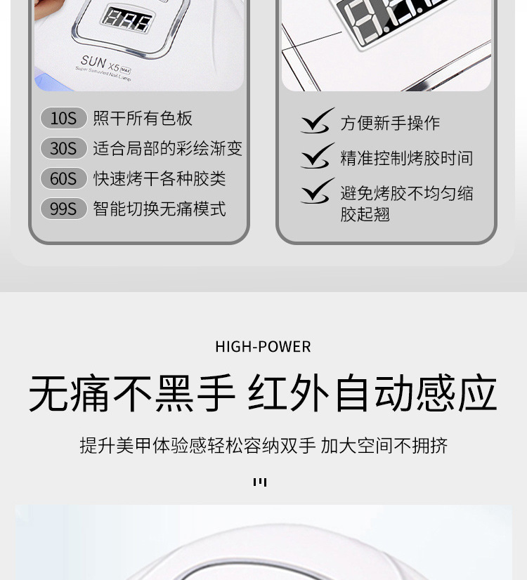 UV LED nail lamp gel polish curing dryer machine