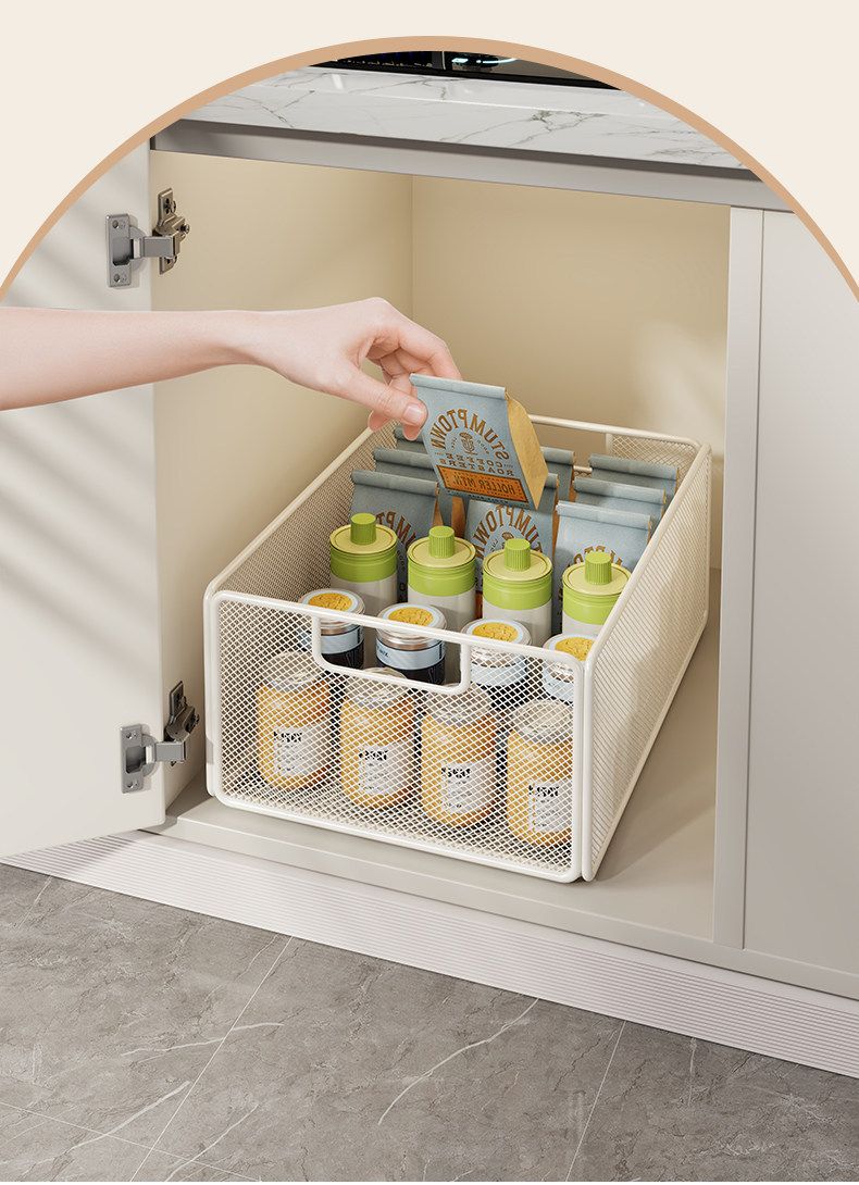 Lavabo altı çekmeli raf, çift katmanlı, ultra derin sepet