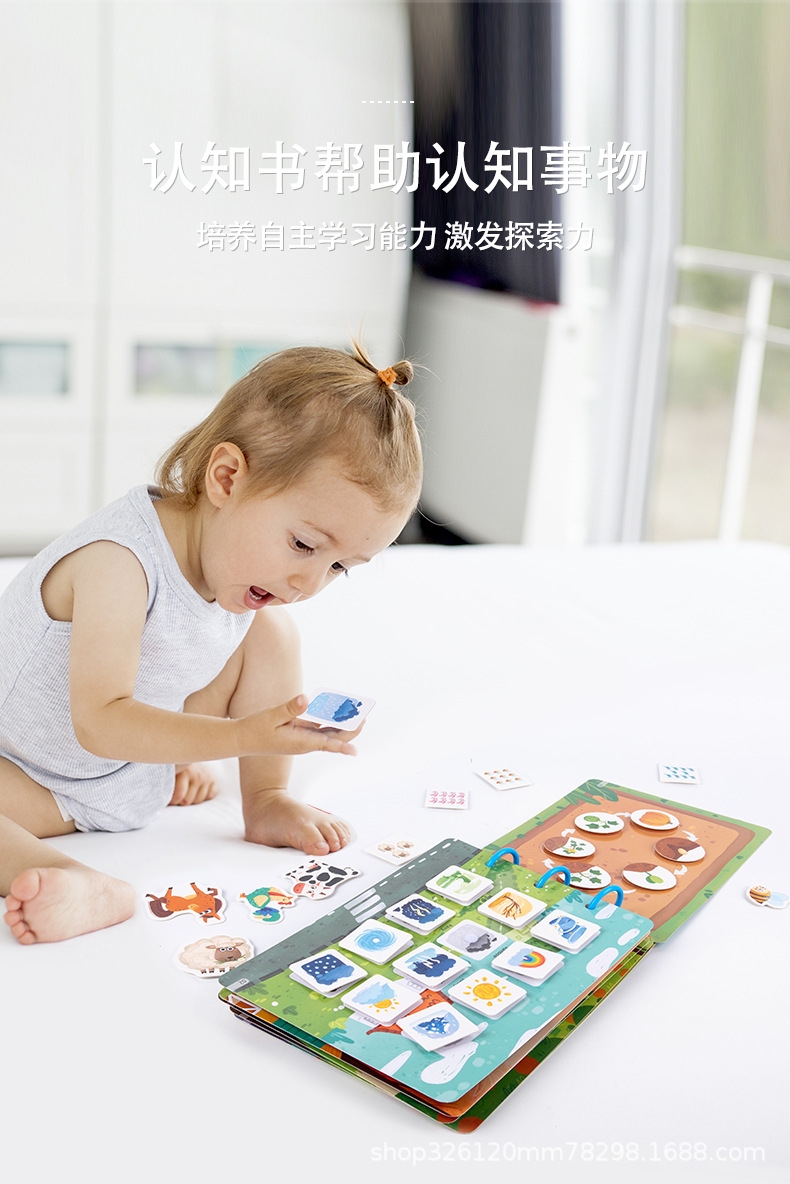 Children's Quiet Educational Book with Reusable Stickers