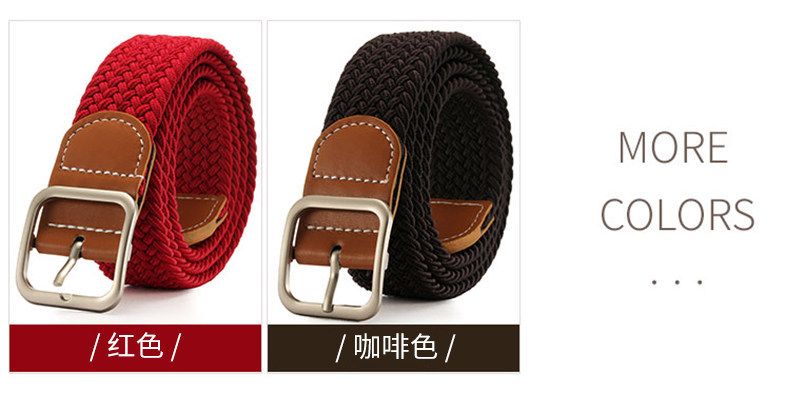 Leinengürtel ohne Bohrlöcher für Damen, Herren mit elastischer Nadelbuckle