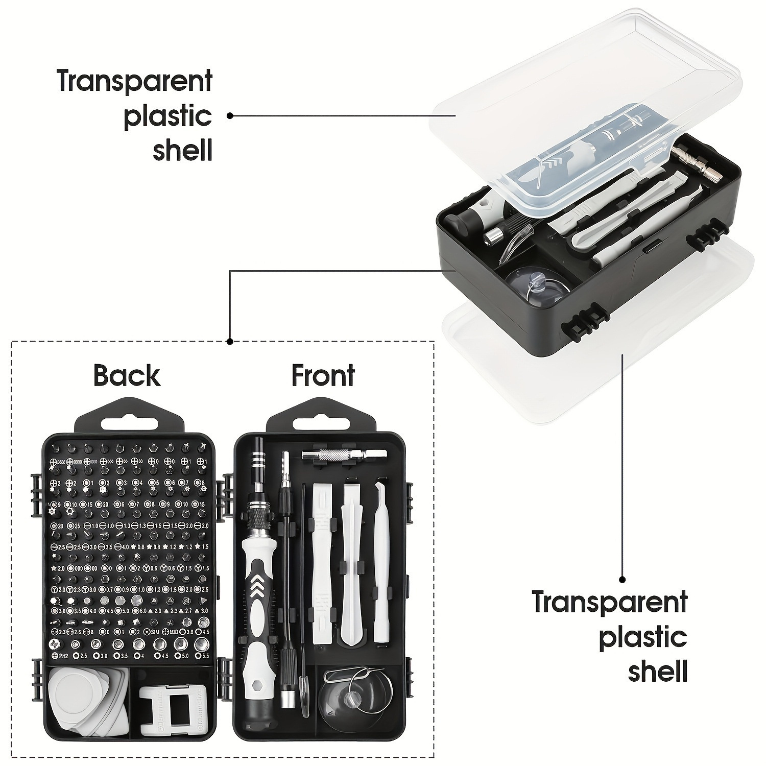Screwdriver set, 115-piece, watch computer phone repair