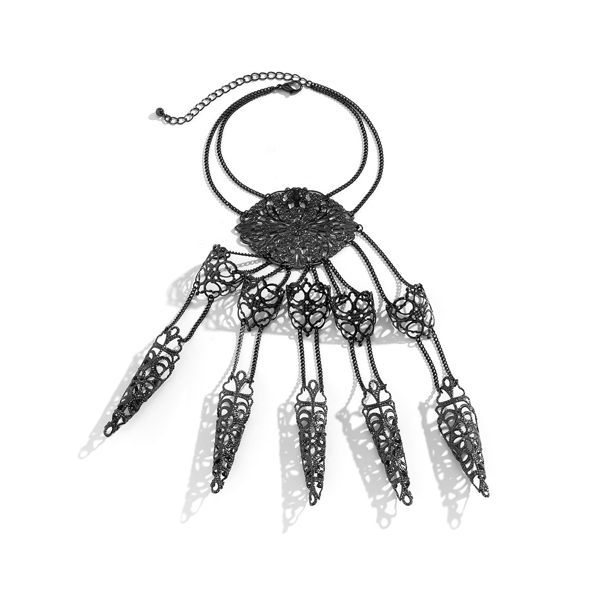 Gotik-Kettenfingerarmband Damen mit Ziernieten