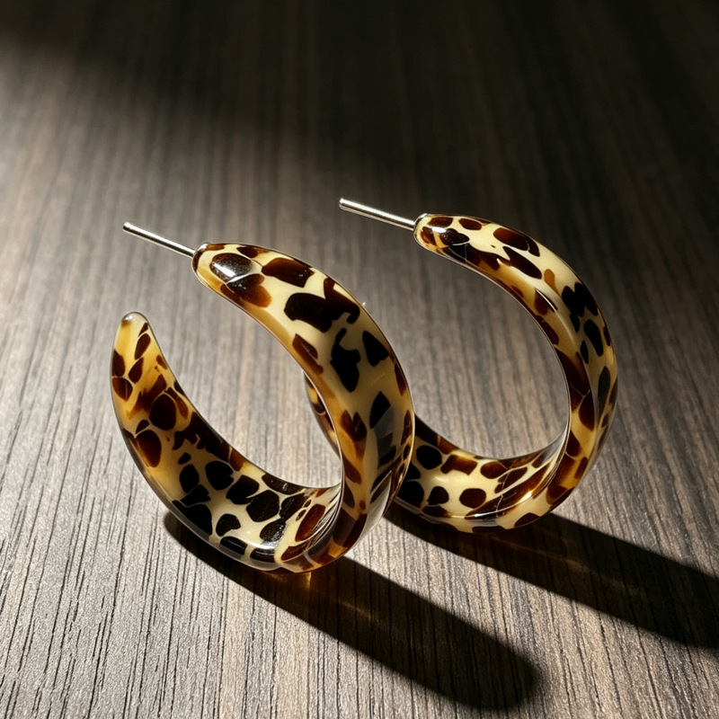 C-shape geometric vintage earring set