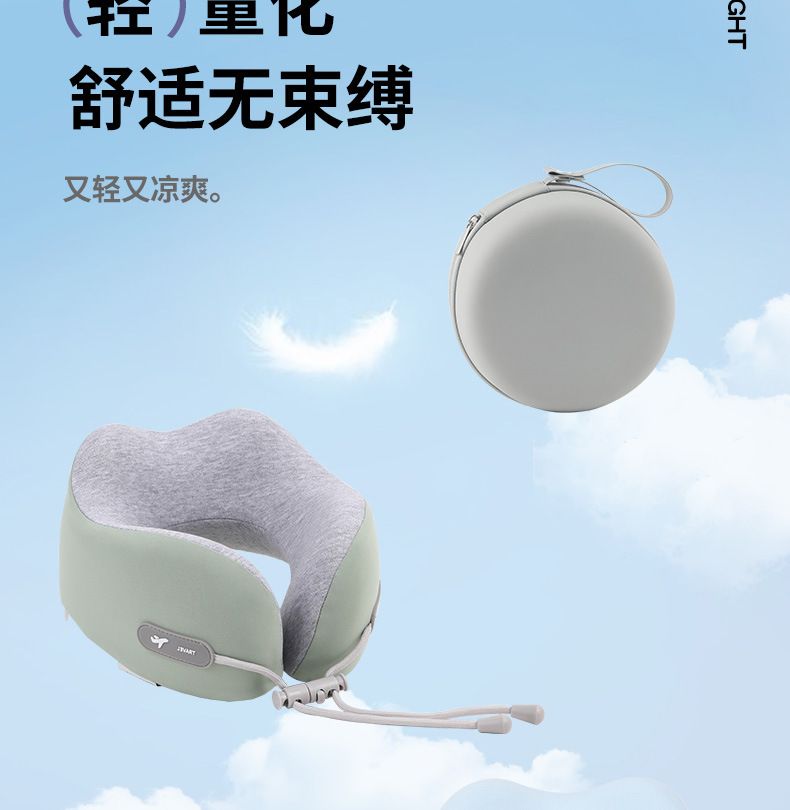 Memory foam U-shaped travel pillow, neck support, cervical support