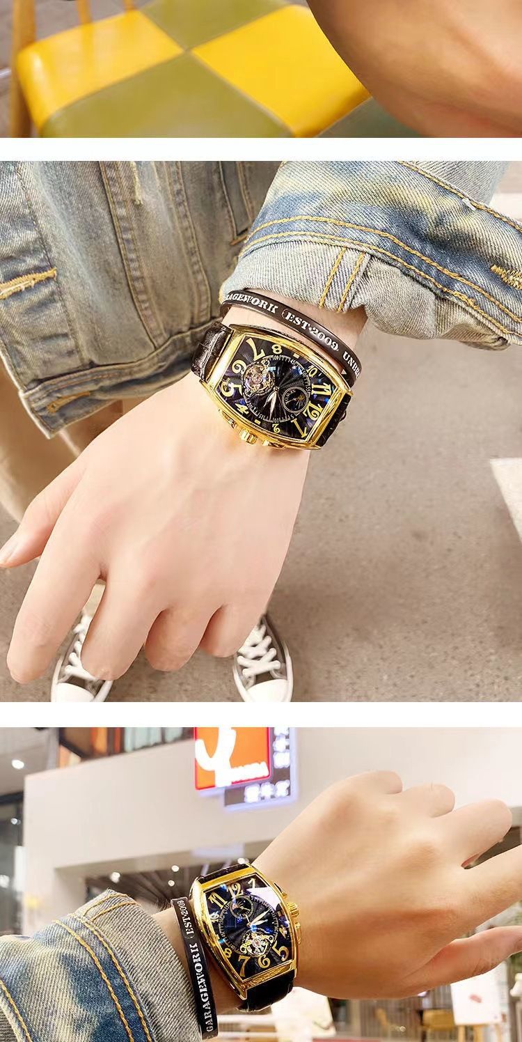 Men's Mechanical Watch Waterproof Barrel Type