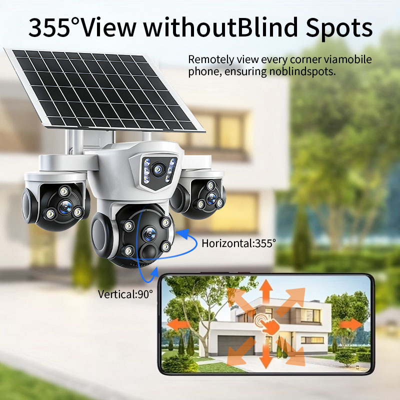 Solar-powered security camera, 4G, outdoor, waterproof
