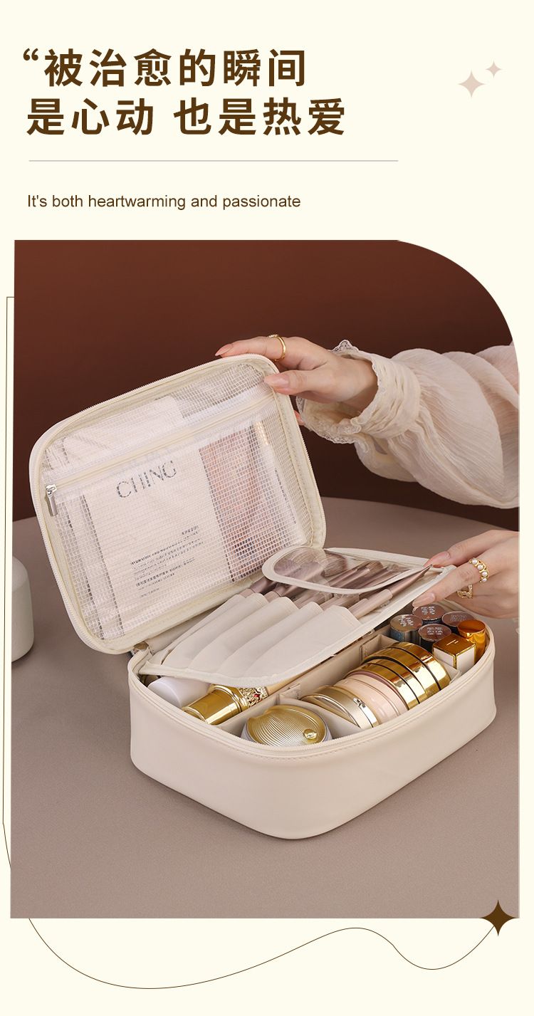 Portable Detachable Cosmetic Bag, Large Capacity Waterproof