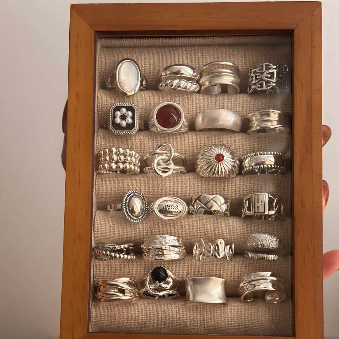 Vintage simple ring, fade-resistant, women's